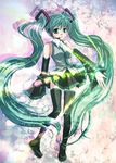  bad_id bad_pixiv_id boots detached_sleeves for_all_z green_eyes green_hair hatsune_miku long_hair necktie skirt solo thigh_boots thighhighs twintails vocaloid zettai_ryouiki 