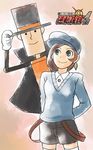  ace_attorney capcom crossover gyakuten_saiban level-5 naruhodou_minuki naruhoudou_minuki professor_layton trucy_wright 