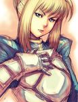  armor artoria_pendragon_(all) blonde_hair blue_eyes fate/stay_night fate_(series) fumio_(rsqkr) gauntlets saber solo 