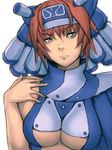  blue_eyes breasts copyright_request fumio_(rsqkr) large_breasts red_hair solo underboob 