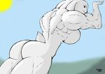  anthro back biceps big_breasts big_muscles breasts butt female huge lagomorph mammal muscles muscular_female nude pose presenting rabbit show_off side_boob solo weaselwolf 
