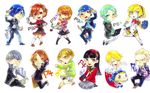  6+girls :d :o aegis_(persona) aqua_hair arms_behind_head artist_request bad_food bangs bare_legs baseball_bat baseball_cap bear bike_shorts black_eyes black_hair blonde_hair blue_eyes blue_hair blush bow_(weapon) brown_hair chibi clenched_hands closed_eyes collared_shirt computer copyright_name crossbow ear_piercing embarrassed female_protagonist_(persona_3) fighting_stance food green_hair grey_eyes gun gun_to_head hairband hanamura_yousuke hat headphones holding holding_gun holding_weapon indian_style iori_junpei jacket jacket_on_shoulders jolly_roger kneeling knitted_animal kuma_(persona_4) long_hair looking_at_viewer multiple_boys multiple_girls narukami_yuu open_mouth pants pantyhose persona persona_3 persona_3_portable persona_4 piercing ribbon scar school_uniform seiza serafuku shirt shoes short_hair sitting skirt smile spiked_hair standing takeba_yukari tatsumi_kanji track_jacket weapon widow's_peak yamagishi_fuuka yuuki_makoto zipper 