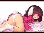  animal_ears ass bad_id bad_pixiv_id bunny_ears bunny_tail cameltoe dress from_behind goose_h heart heart-shaped_pupils highres inaba_tewi letterboxed looking_at_viewer looking_back lying on_stomach open_mouth panties red_eyes smile socks solo symbol-shaped_pupils tail touhou underwear white_legwear white_panties 