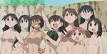  8girls azumanga_daiou black_hair breasts brown_hair kagura nude_filter sakaki takino_tomo 
