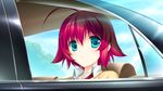  car game_cg makita_maki red_hair shinigami_no_testament short_hair takamiya_ayumu 