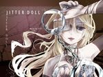  amakura_(islit) bad_id bad_pixiv_id blonde_hair blue_eyes breasts collar cuffs eyepatch handcuffs lily_(vocaloid) long_hair medium_breasts smile solo vocaloid 