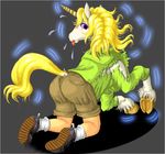  edmol equine hooves horn horse mammal pants shirt transformation unicorn 