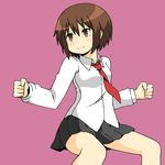  bad_id bad_pixiv_id brown_eyes brown_hair eichikei kill_me_baby necktie oribe_yasuna red_neckwear school_uniform skirt smile solo 