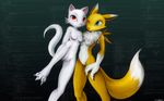  anthro breasts canine cat clitoris darkdoomer digimon duo feline female fox girls hd hi_res high kittie lesbian mammal nude pussy red_eyes renamon res source_code stuxnet wallpaper widescreen 