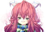  androgynous feathers hair_feathers imahia long_hair popoi red_hair seiken_densetsu seiken_densetsu_2 smile solo upper_body yellow_eyes 