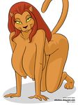  alien all_fours anthro big_breasts breasts brown_hair butt caitian feline female hair huge_breasts invalid_tag looking_at_viewer m&#039;ress m'ress mammal nipples nude pose red_hair smile solo star_trek star_trek_the_animated_series ultrafem yellow_eyes 