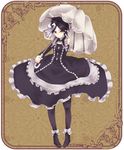  black_hair bow gothic_lolita lolita_fashion mai_(pokemon) nintendo pokemon smile umbrella 