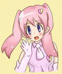  bare_shoulders blue_eyes detached_sleeves keroro_gunsou pink_hair pururu twintails 