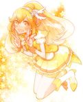  bad_id bad_pixiv_id blonde_hair bow choker cure_peace double_v dress hair_flaps kashi-k kise_yayoi magical_girl orange_choker orange_eyes precure shorts shorts_under_skirt skirt smile_precure! solo v wide_ponytail yellow yellow_bow yellow_shorts yellow_skirt 