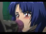  animated animated_gif blue_hair blush censored collar fellatio lowres makai_kishi_ingrid oral red_eyes slave yatsu_murasaki 