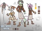  character_reference david_lillie dreamkeepers english_text feline female fur green_eyes green_fur hair lilith_calah mace_(dreamkeepers) male mammal model_sheet namah_calah pink_hair purple_eyes text unknown_species whip_(dreamkeepers) 