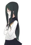  bad_id bad_pixiv_id copyright_request flat_chest glasses green_hair hrd long_hair school_uniform smile solo 