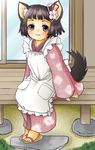 animal_ears apron dog_ears japanese_clothes kimono original setouchi_kurage solo tail 