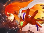  ahoge blue_eyes buster_machine_7 mado_(mukade_tou) nono_(top_wo_nerae_2!) orange_hair scarf solo space sunglasses top_wo_nerae_2! 