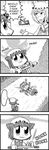  /\/\/\ 3girls 4koma :3 animal_ears bad_id bicycle bike_horn bkub blush cat_ears chen comic cruiser_bicycle drunk earrings english gourd greyscale ground_vehicle hard_translated hat honk_honk horns ibuki_suika jewelry long_sleeves meme monochrome multiple_girls pillow_hat short_hair tassel thought_bubble touhou translated wide_sleeves yakumo_ran 