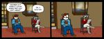  brown_fur brown_hair carry-on chair clothing coffee comic drink english_text female grey_fur hair hyena hyenas kathryn_garrison kathy_garrison louie_(carry-on) male mammal sandy_(carry-on) sitting surprise text webcomic what 