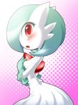  blush breasts from_side gardevoir looking_at_viewer looking_back md5_mismatch nipples no_humans pokemon red_eyes shiratsuki white_moon 