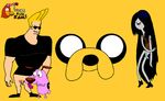  adventure_time courage courage_the_cowardly_dog hanekugkam jake_the_dog johnny_bravo marceline 