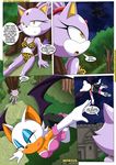  bbmbbf blaze_the_cat clothing comic dialog female flying mobius_unleashed outside palcomix panties rouge_the_bat sega sonic_(series) sonic_team text underwear 