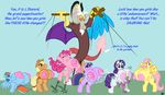  applejack discord fluttershy friendship_is_magic my_little_pony pinkie_pie rainbow_dash rarity spike twilight_sparkle 