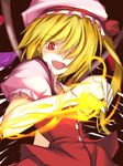  bad_id bad_pixiv_id blonde_hair flandre_scarlet hat red_eyes ribbon ribi solo touhou wings 