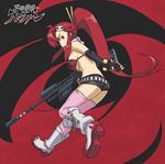  back bikini_top boots gun long_hair looking_back ponytail red_hair rifle short_shorts shorts solo tengen_toppa_gurren_lagann thighhighs usatarou weapon yoko_littner 