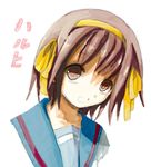  hair_ribbon kita_high_school_uniform ribbon school_uniform sketch solo suzumiya_haruhi suzumiya_haruhi_no_yuuutsu yakisake 