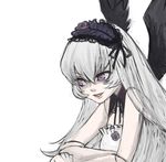  doll_joints long_hair mksm pale_skin pink_eyes rozen_maiden solo suigintou white_hair wings 