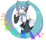  :p blue_eyes blue_hair detached_sleeves hatsune_miku long_hair necktie oza_watto solo thighhighs tongue tongue_out twintails vocaloid 