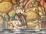  balls blonde_hair blue_eyes breasts fado fellatio female goron green_hair hair hairband legend_of_zelda male morbidly_obese nikcesco obese oral oral_sex overweight penis saria sex straight the_legend_of_zelda uncut video_games 