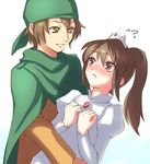  1girl bad_id bad_pixiv_id brown_eyes brown_hair carrying crown genderswap genderswap_(mtf) hat koizumi_itsuki kyonko oryou ponytail suzumiya_haruhi_no_yuuutsu 