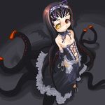  black_hair cthulhu_mythos flat_chest gothic_lolita heterochromia indee lolita_fashion long_hair monster_girl scylla solo tentacles 