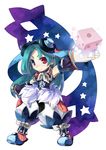  bad_id bad_pixiv_id blue_hair chibi detached_sleeves dice earrings heterochromia jewelry kgr latale long_hair solo 