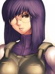  fumio_(rsqkr) genderswap genderswap_(mtf) glasses gundam gundam_00 purple_hair red_eyes solo tieria_erde 