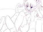  dark_hunter drill_hair monochrome nagami_yuu purple purple_eyes reclining sekaiju_no_meikyuu solo 