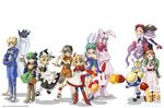  2000 6+girls alteeno anna_steiner batsugun blonde_hair blue_sailor_collar broom character_request company_connection crossover darius darius_gaiden esp_ra_de fist_bump hat hikaru_(parodius) kirisame_marisa konami load_ran mimasaka_irori multiple_crossover multiple_girls mushihime-sama parodius rabio rabio_lepus really_till reco sailor_collar satomura_kyou toaplan touhou twinbee twinkle_star_sprites witch_hat wrench yellow_eyes 