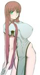  arms_behind_back breasts china_dress chinese_clothes dress green_eyes honda_kikyou hong_meiling huge_breasts long_hair red_hair solo thighs touhou 