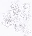  ambipom anus big_butt black_and_white blush breasts butt ear_piercing female monochrome nintendo nude piercing plain_background pok&#233;mon pokemon pussy sketch thick_thighs thighs video_games voluptuous white_background wide_hips zinnthos 