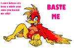  avian banjo-kazooie begging bipedal bird breasts breegull digital_media_(art) dirty_talk female front_view full-length_portrait innuendo kazooie looking_at_viewer makeup nipples open_mouth pussy sitting solo three-quarter_view tongue vinny_van_yiffy winged_arms 