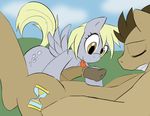  blonde_hair brown_hair cutie_mark derpy_hooves derpy_hooves_(mlp) doctor_whooves doctor_whooves_(mlp) equine eyes_closed fellatio female feral friendship_is_magic grass haiku hair horse horsecock licking male mammal my_little_pony oral oral_sex outside pegasus penis pony sex sky straight tongue wings 