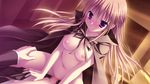  blush breasts brown_hair censored game_cg hatsuyuki_sakura kozakai_aya nipples pussy_juice saga_planets sex toranosuke 