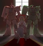  alice_margatroid blonde_hair chair character_doll detached_sleeves frills gundam hairband hatsune_miku highres long_hair mobile_suit_gundam necktie sitting spikes touhou twintails very_long_hair vocaloid window zaku zaku_ii zaku_ii_f/j zaku_ii_s_char_custom zannen_na_hito 