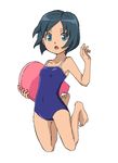  blue_eyes blue_hair inazuma_eleven_(series) inazuma_eleven_go kickboard one-piece_swimsuit open_mouth school_swimsuit short_hair sorano_aoi swimsuit wakusei_hakai_otoko 