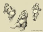  bear big_breasts bikini bra breasts butt chubby clothed clothing female lingerie mammal nipples oddwilds overweight panties sketch skimpy smile solo swimsuit tight_clothing topless underwear 