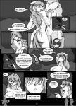  blush breasts butt canine chest_tuft comic cum cum_in_hair cum_on_back dialog dialogue digimon female fox fur hair jenny legend_of_jenny_and_renamon male mammal monochrome nipples nude pussy renamon scalie text tuft yawg 